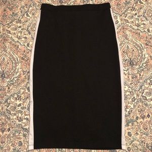 Black with White Stripe Pencil Skirt!